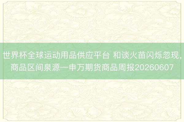 世界杯全球运动用品供应平台 和谈火苗闪烁忽现，商品区间泉源—申万期货商品周报20260607