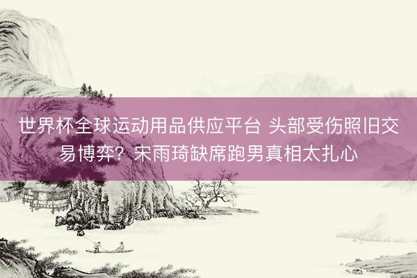 世界杯全球运动用品供应平台 头部受伤照旧交易博弈？宋雨琦缺席跑男真相太扎心