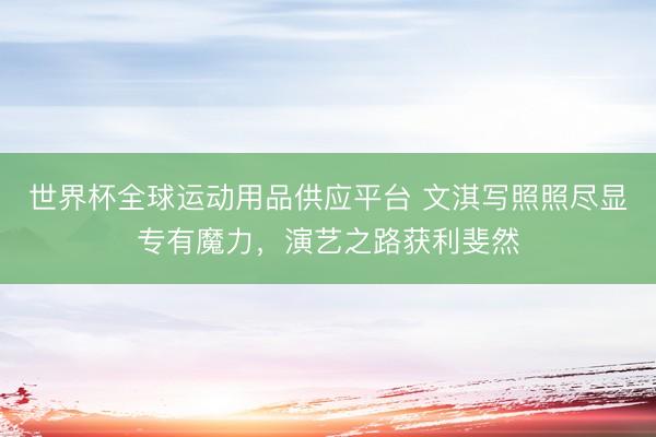 世界杯全球运动用品供应平台 文淇写照照尽显专有魔力，演艺之路获利斐然